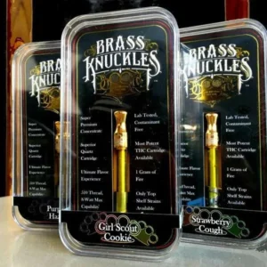 Brass Knuckles Clear High THC Vape Cartridges (1 gram – 15 options)